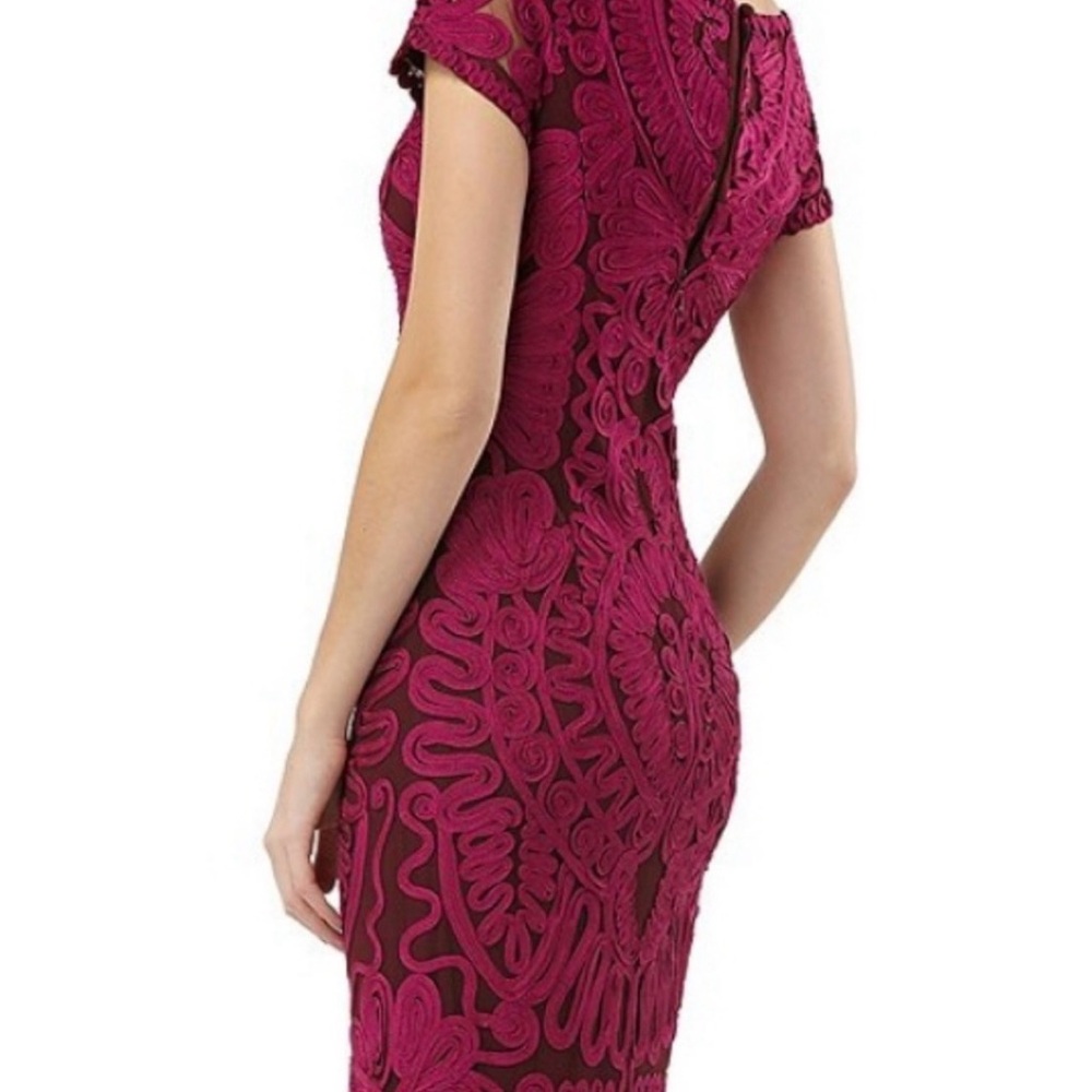 JS Collections Soutache Cocktail Midi Dress Purple- Dark Berry Size 6 - Picture 4 of 8